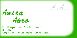 anita apro business card